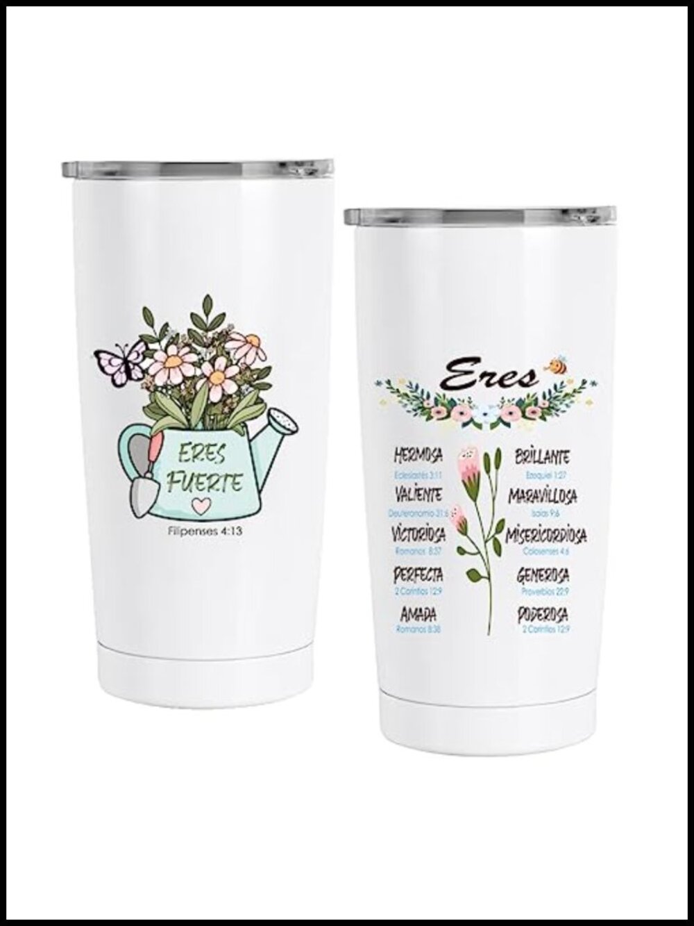 Spanish Christian 20oz Stainless Steel Tumbler Religious Gifts for Women Mom